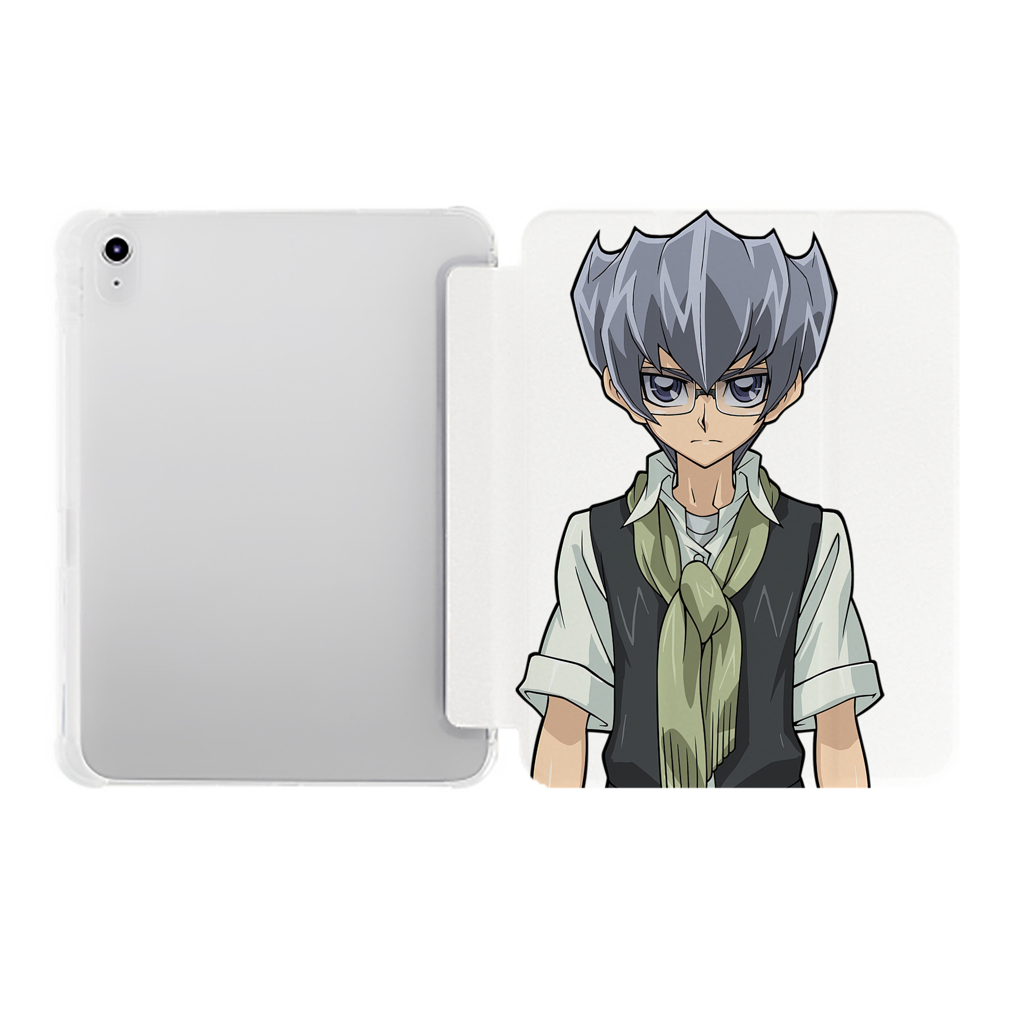 （画像用） 遊☆戯☆王 Yu-Gi-Oh! IPad ケース ペン収納付き 三つ折りスタンド PUレザー×シリコン 対応機種9.5/10.5/10.9インチ